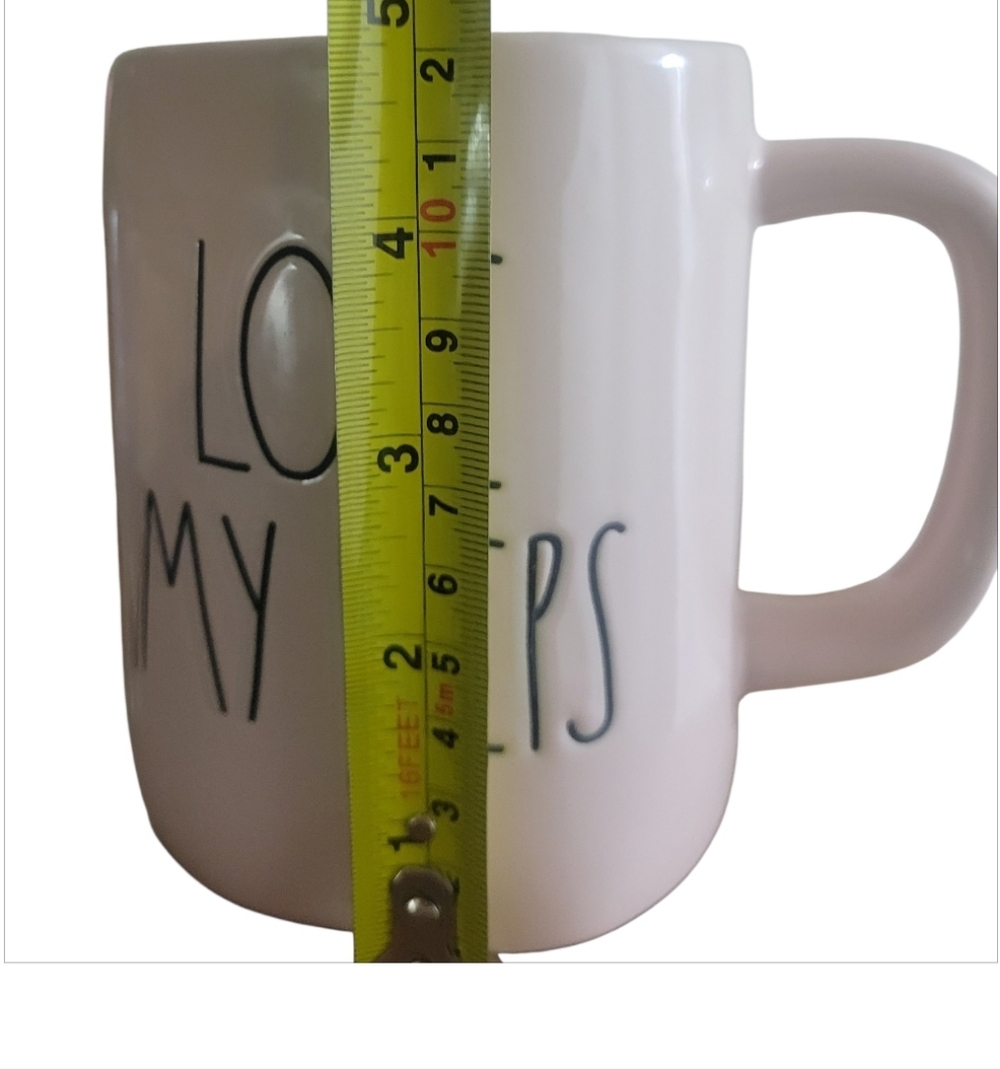Pink Rae Dunn Ceramic Mug "Love My Peeps" Artisan Shape Hand Painted, 4"W x 5"H - Picture 6 of 6